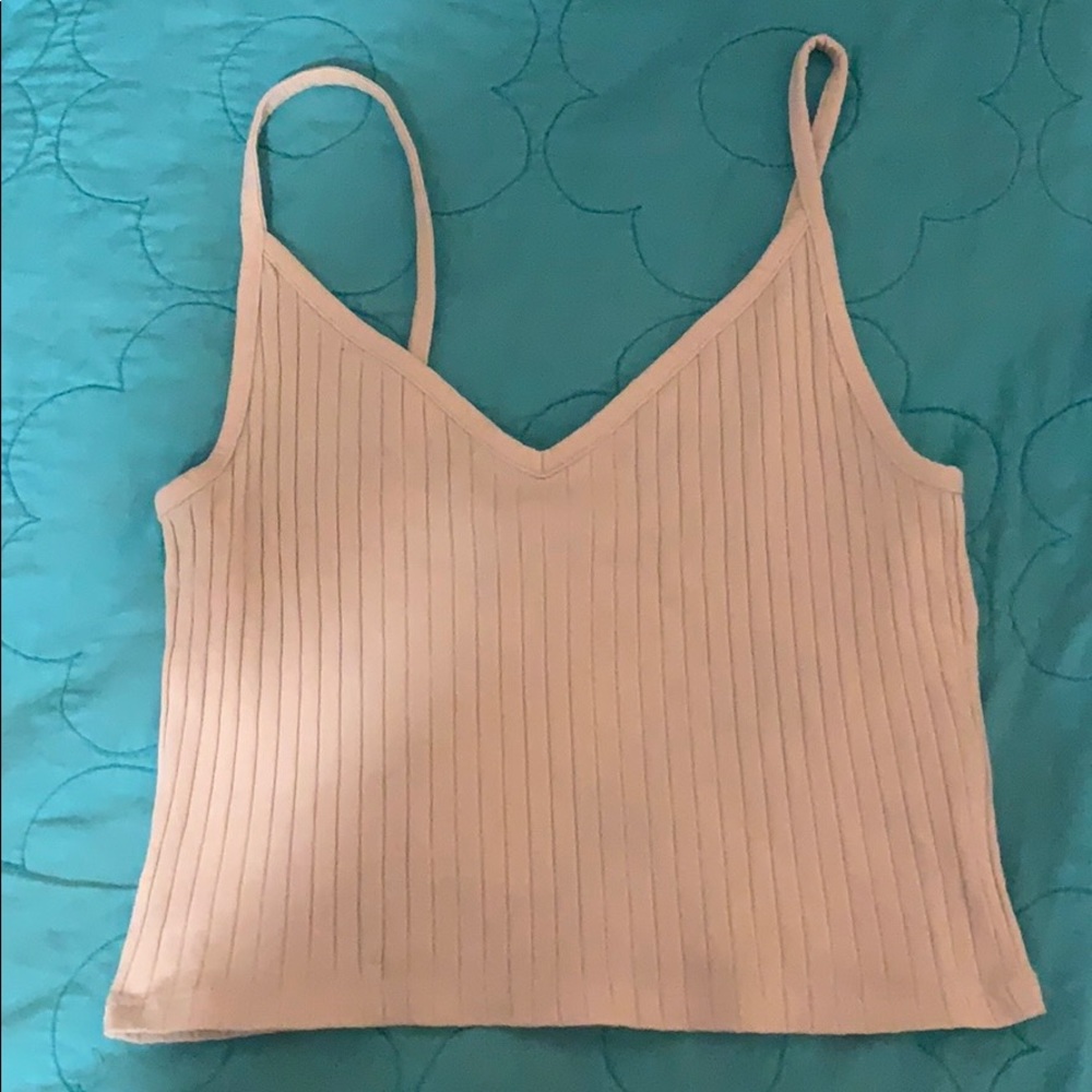 Cream colored cropped tank